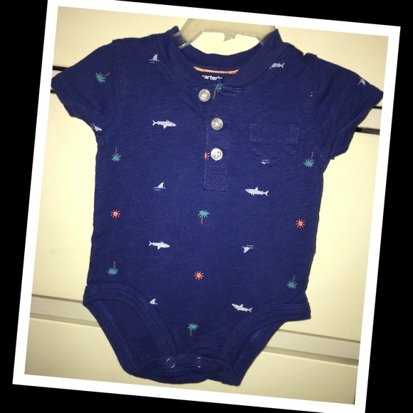 Carter's Other - 4/$10 •Carters Henley baby onesie🐠EUC🐠